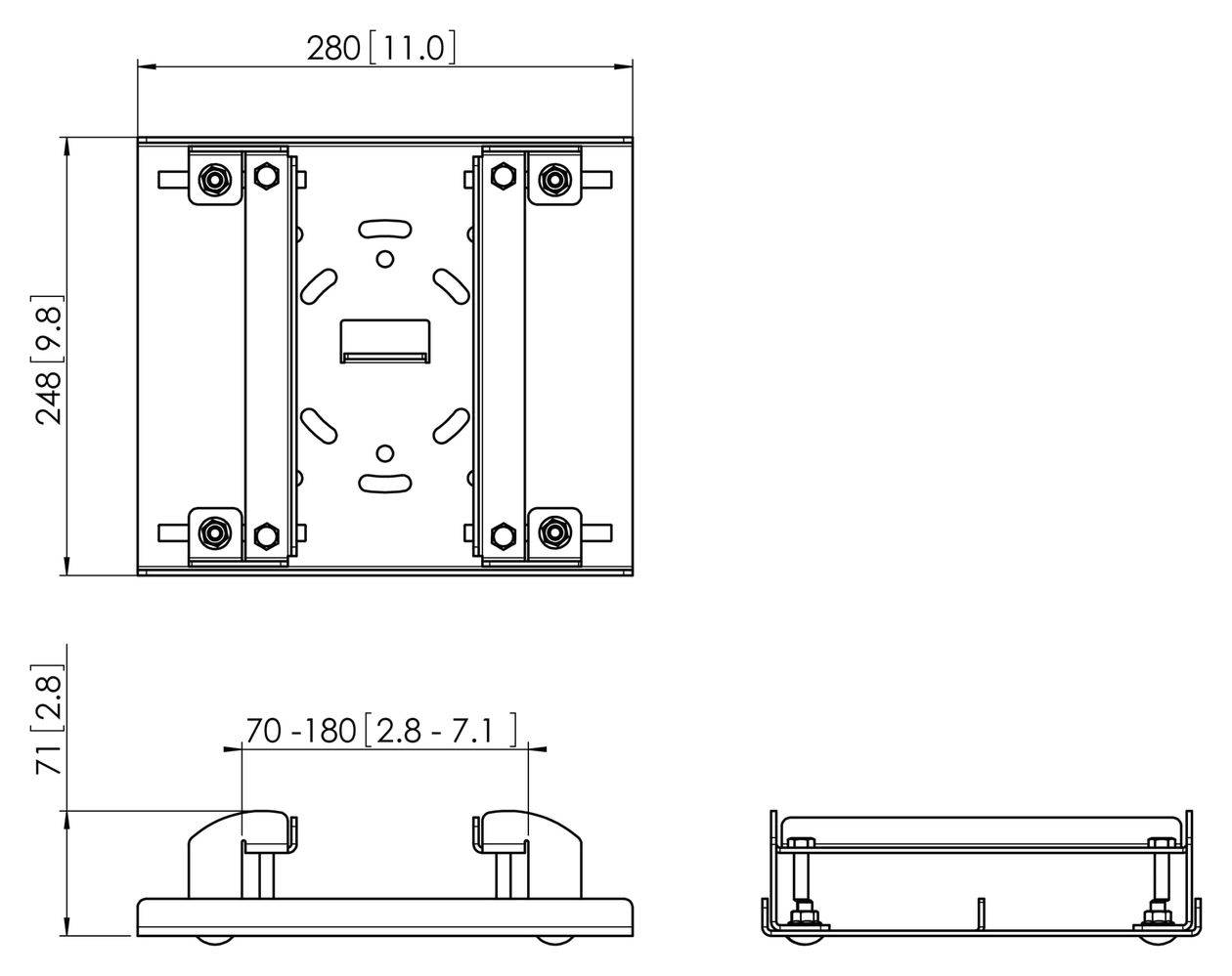 PUA 9505 Adapter für Stahlprofilträger für die Connect-it Serie 70-180 mm 