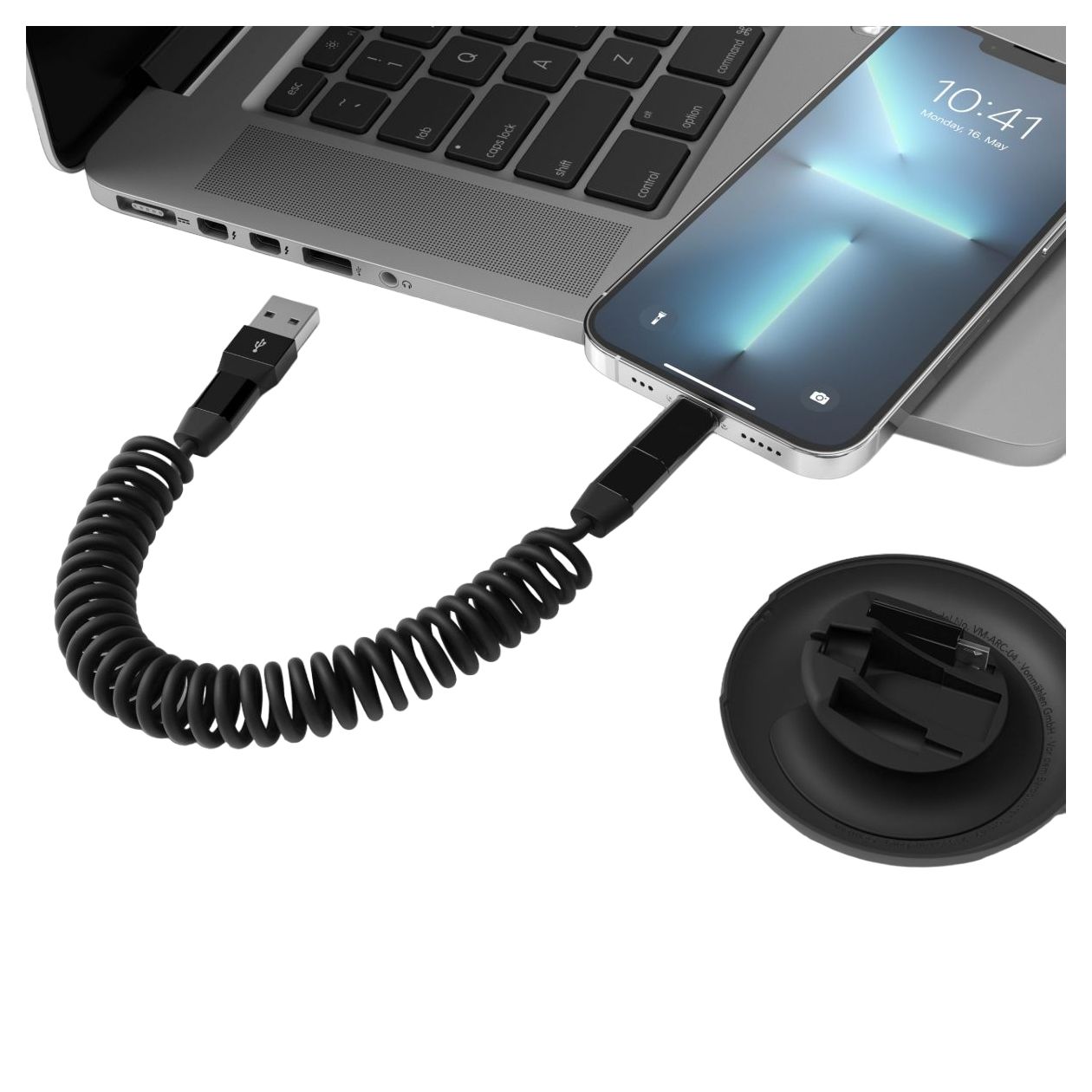 Allroundo Eco 0,48 Gbit/s Rundkabel USB C auf USB C Männlich 0,9 m  (Schwarz) 