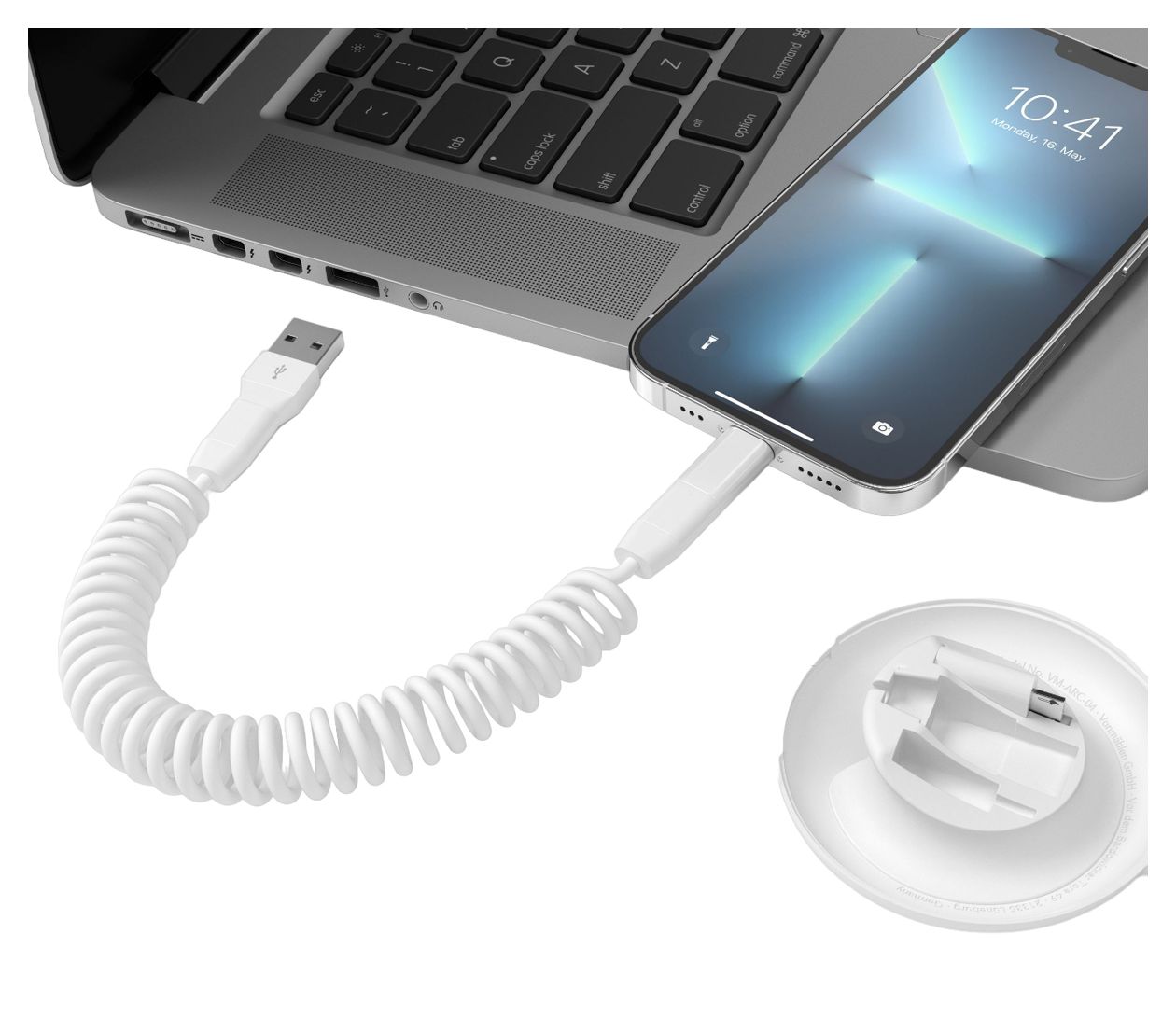 Allroundo Eco 0,48 Gbit/s Rundkabel USB C auf USB C Männlich 0,9 m  (Weiß) 