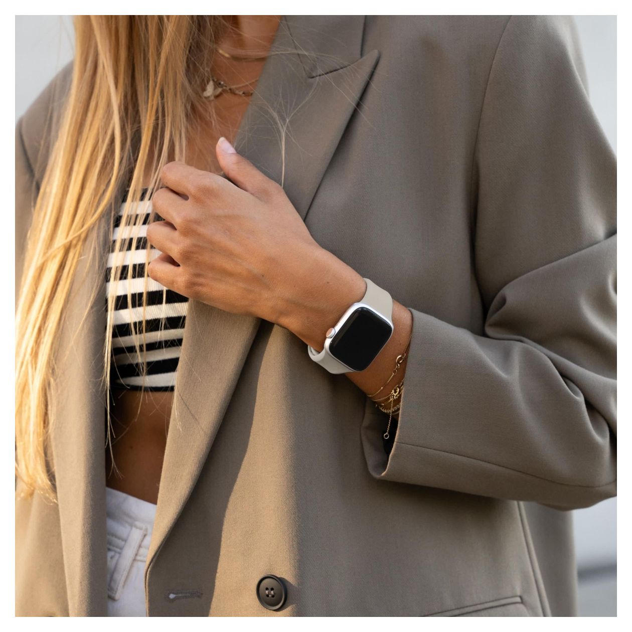 Classic Band 2 Armband Apple Watch 38 / 40 / 41 mm  (Cremefarben) 