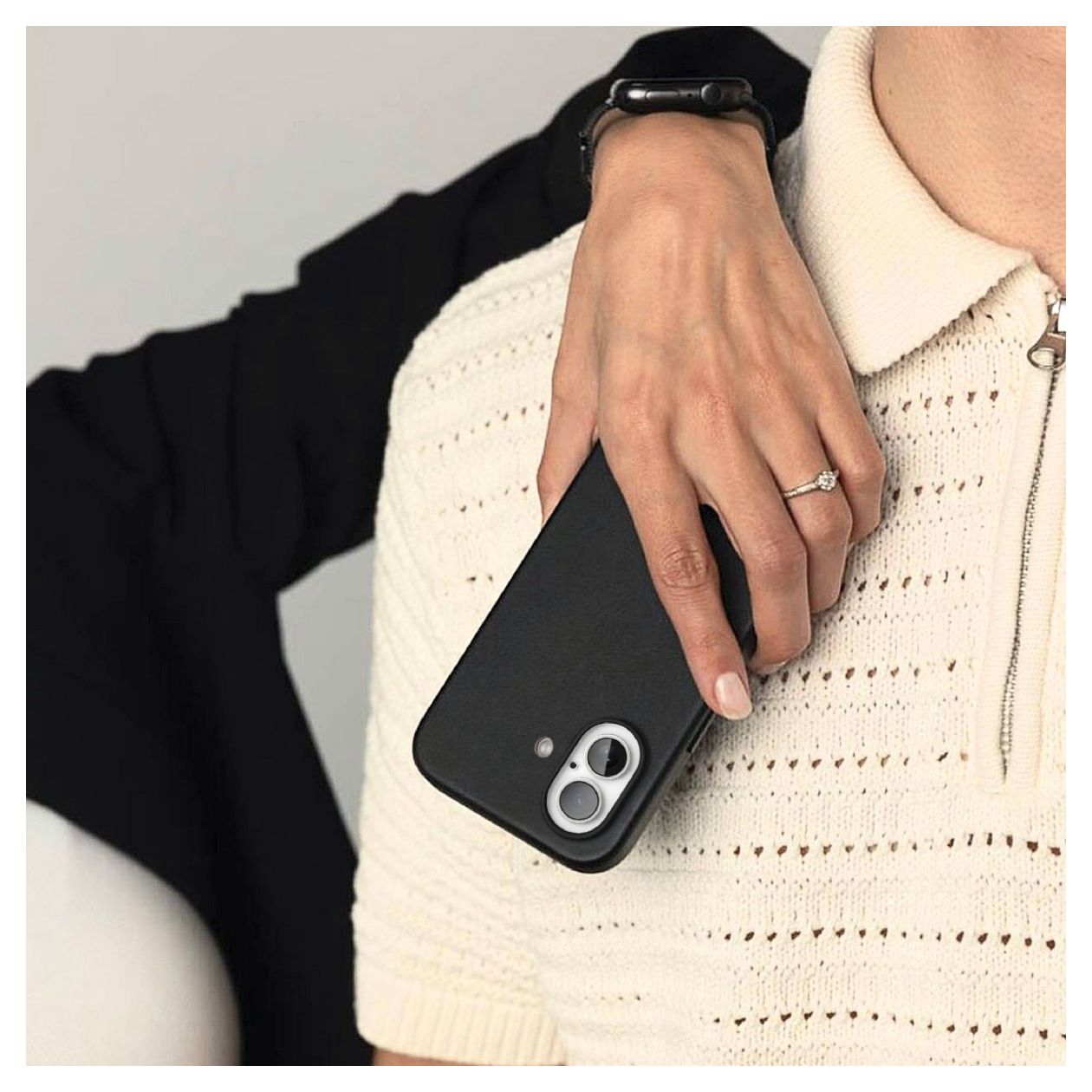 Like Leather Case Cover für Apple iPhone 16 Plus  (Schwarz) 
