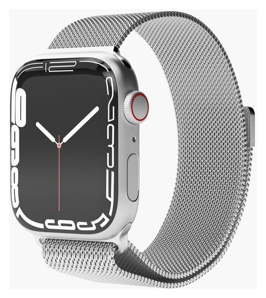 Milanese Loop Armband Apple Watch 42 mm 44 mm 45 mm 49 mm Silber