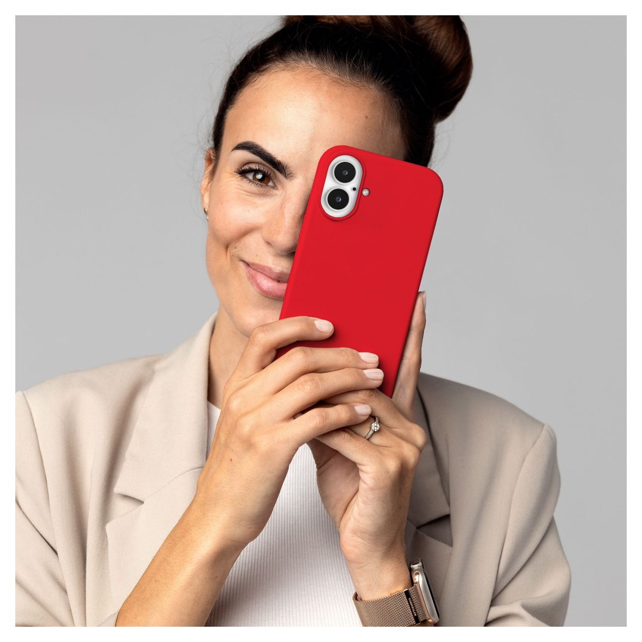 Soft Silicone Case Cover für Apple iPhone 16 Plus  (Rot) 