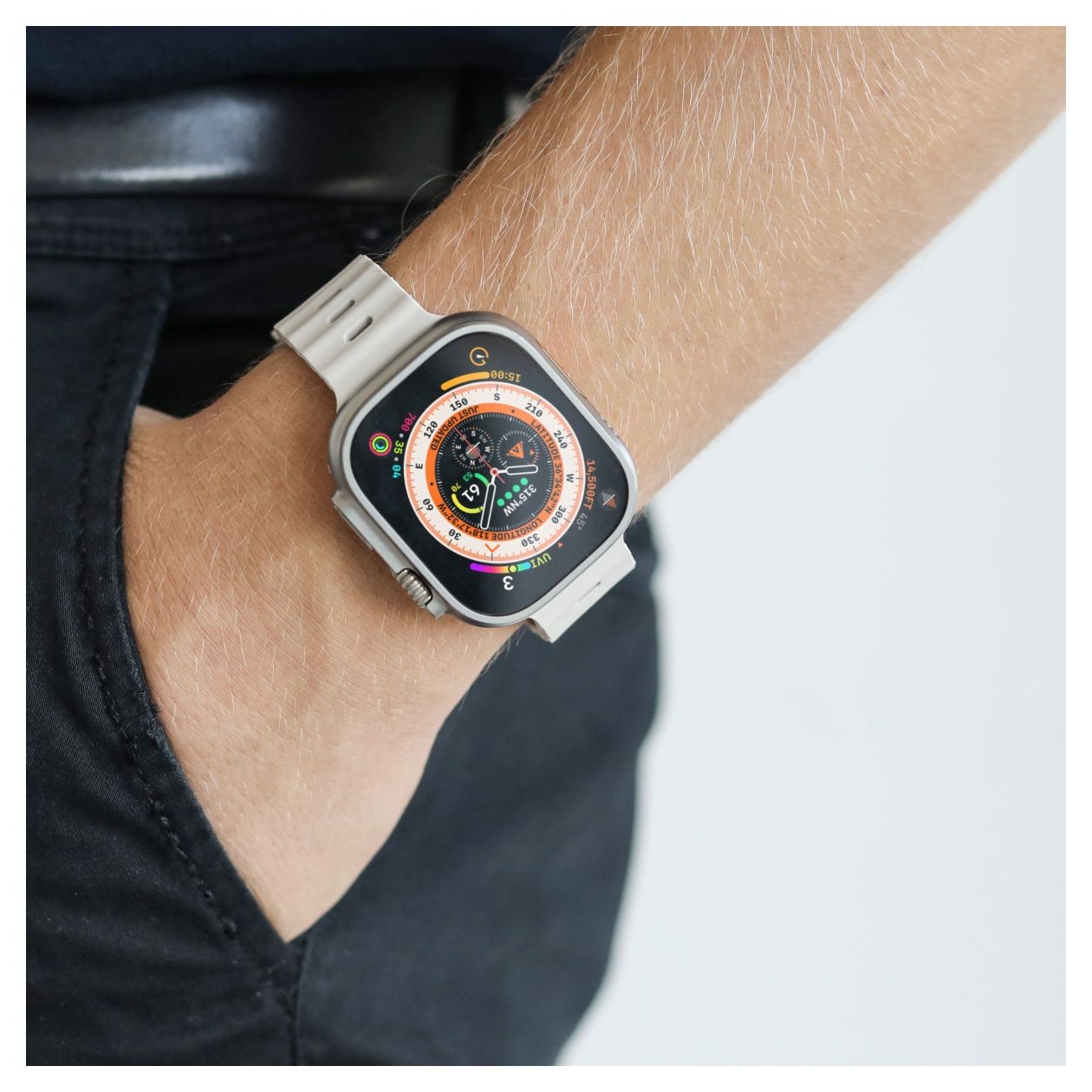 Wave Band 2 Armband Apple Watch 44 | 45 | 46 | 49 mm  (Cremefarben) 