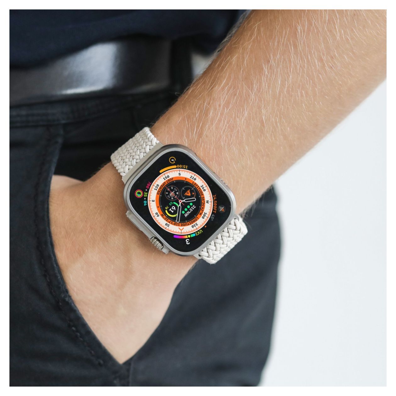 Woven Loop Armband Apple Watch 40 | 41 | 42 mm  (Cremefarben) 
