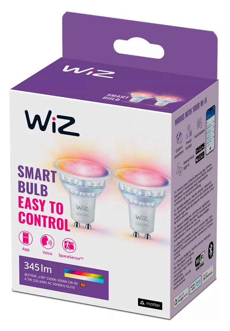 Tunable White & Color Glas Spot GU10 PAR16 Doppelpack LED Intelligentes Leuchtmittel 55 mm Multi 