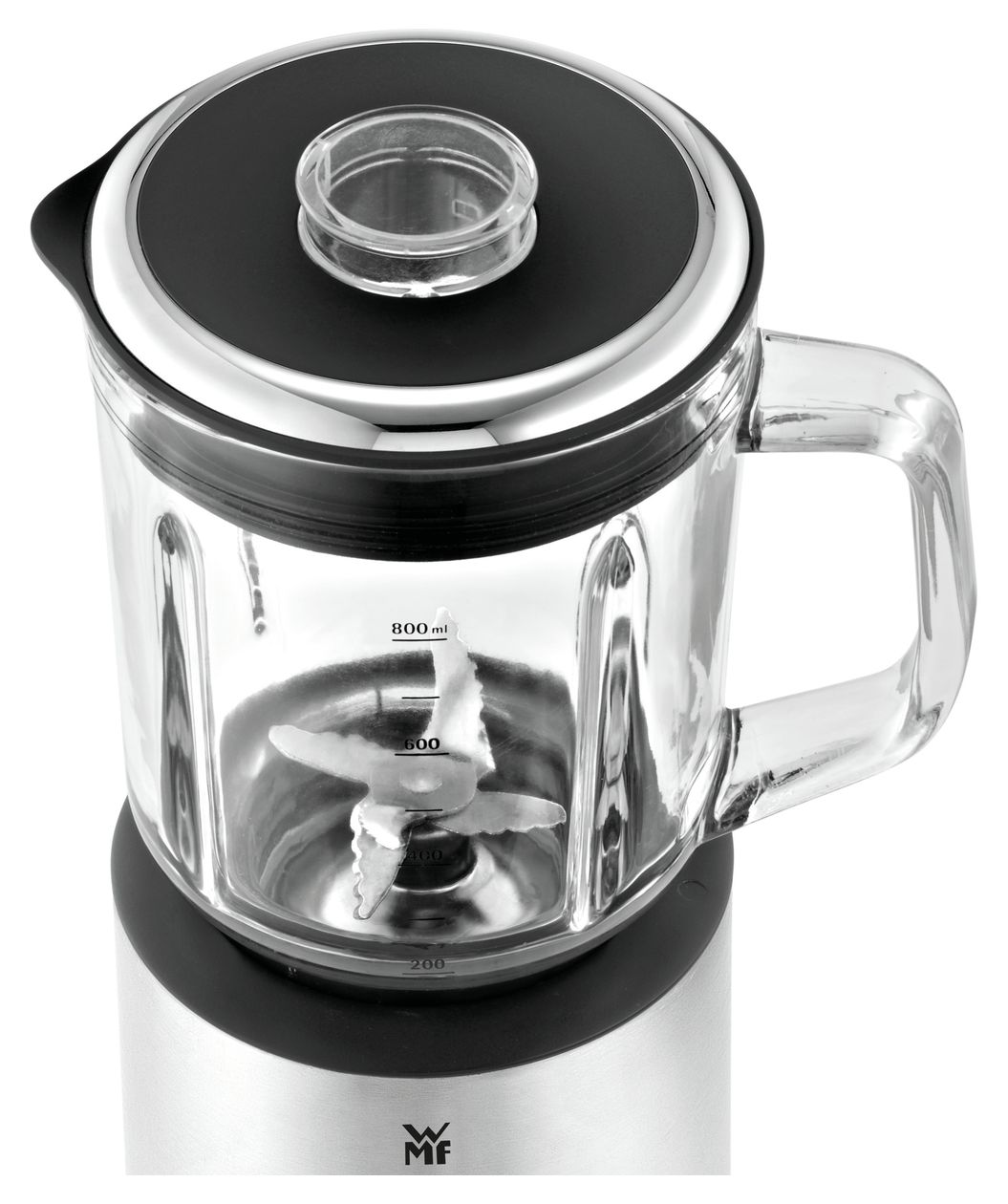 KÜCHENminis 0,8 l Standmixer 5 Geschwindigkeiten 400 W (Schwarz, Edelstahl, Transparent) 