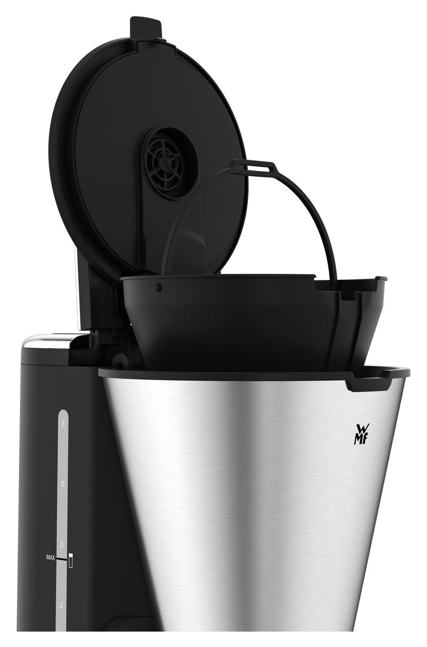 KÜCHENminis Aroma Thermo to go 5 Tassen Filterkaffeemaschine 0,6 l  (Schwarz, Chrom) 