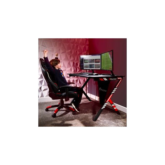 Ocelot Gamingtisch  (Schwarz/Blau) 