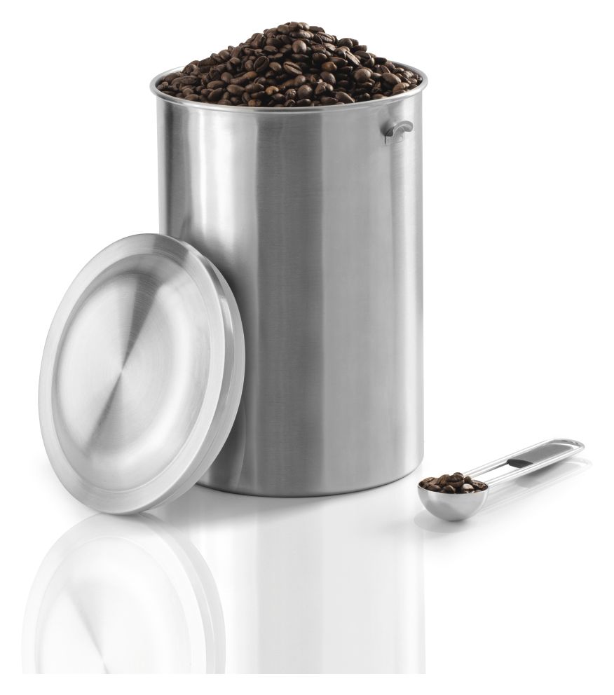 111252 Kaffeedose für 1 kg mit Dosierlöffel luftdicht Edelstahl  (Silber) 