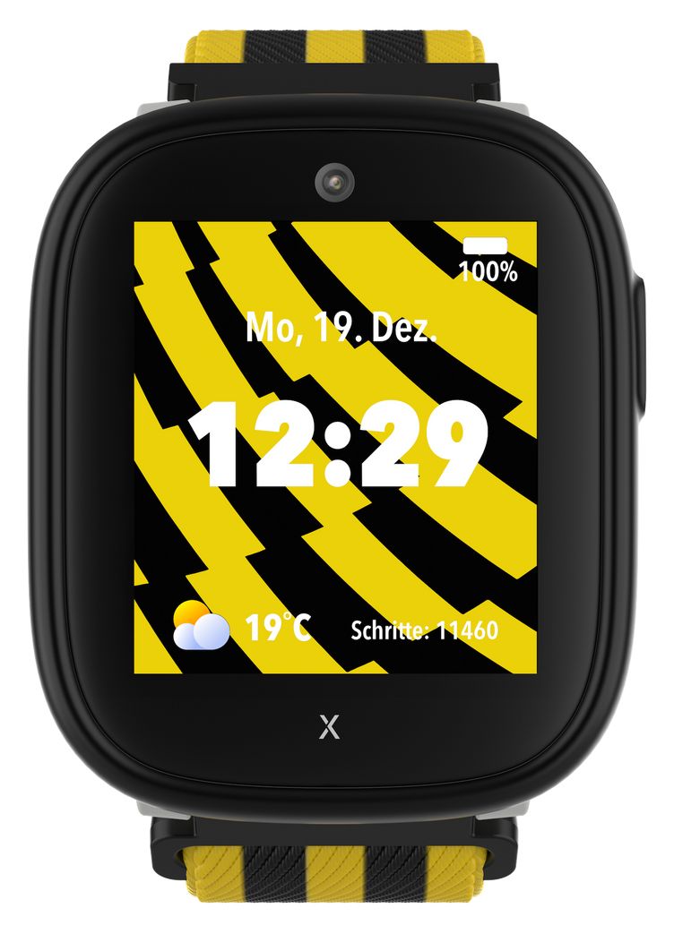 X6Play BVB-Edition Digital Smartwatch Rechteckig IP68 72 h 4G  (Gelb, Schwarz) 