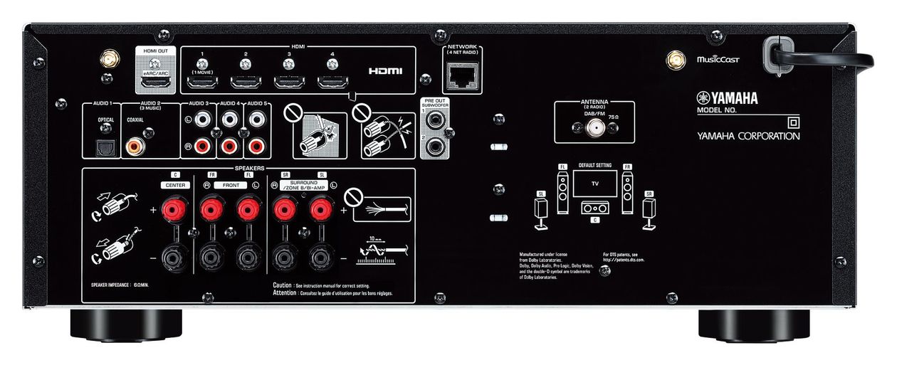 RX-V4A AM, DAB, FM Receiver  (Schwarz) 