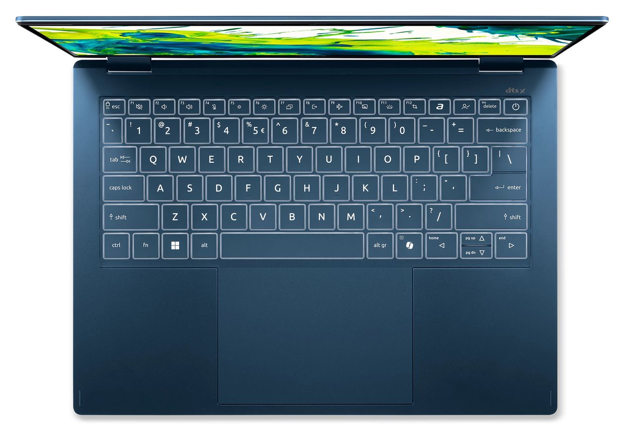 Swift Spin AI SFSP14-Q51T-X0AS WUXGA Notebook 35,6 cm (14 Zoll) 1920 x 1200 Pixel 16 GB Ram 512 GB SSD Windows 11 Home Qualcomm Snapdragon max. 4 GHz  (Blau) 