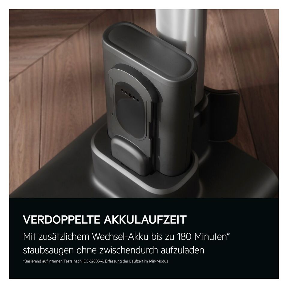 AP82A25SHX Serie 8000 Handstaubsauger Beutellos bis 50 min Laufzeit 25,2 V  (Schwarz, Weiß) 
