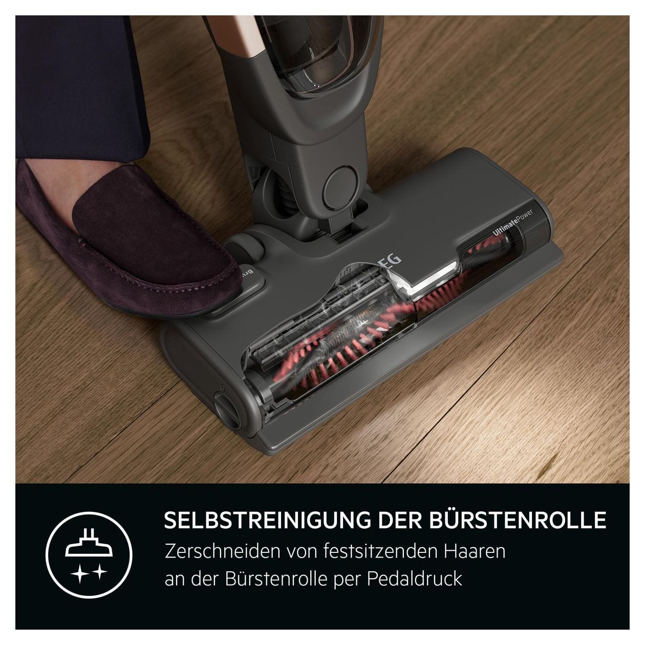 AS62A252XN Serie 6000 Handstaubsauger Beutellos bis 55 min Laufzeit 25,2 V  (Braun, Walnuss) 