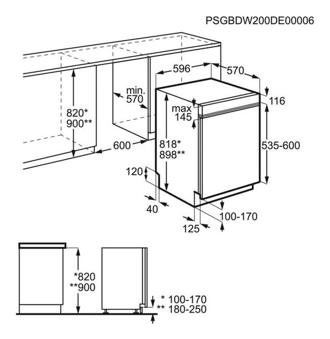 Serie 6000 GT620B2SFM 60 cm Geschirrspüler teilintegriert (ohne Front) Leise 14 Maßgedecke 