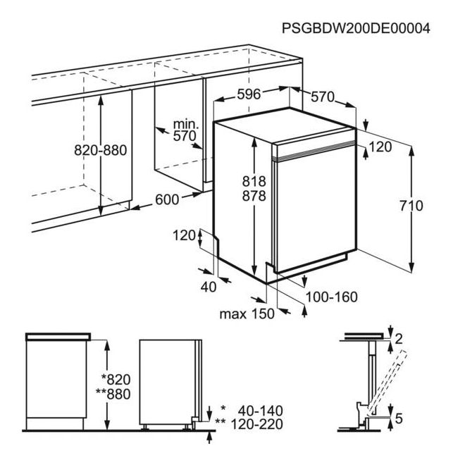 Serie 6000 GU620B2SFM 60 cm Geschirrspüler unterbaufähig Leise 14 Maßgedecke aquaStop Funktion Auto Open 