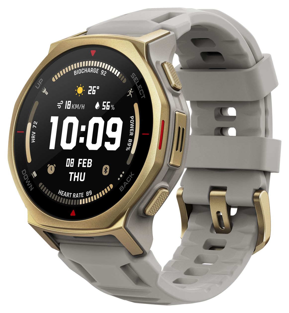 T-Rex 3 Pro Digital 44 mm Smartwatch Rund 353 ppi  (Gold) 