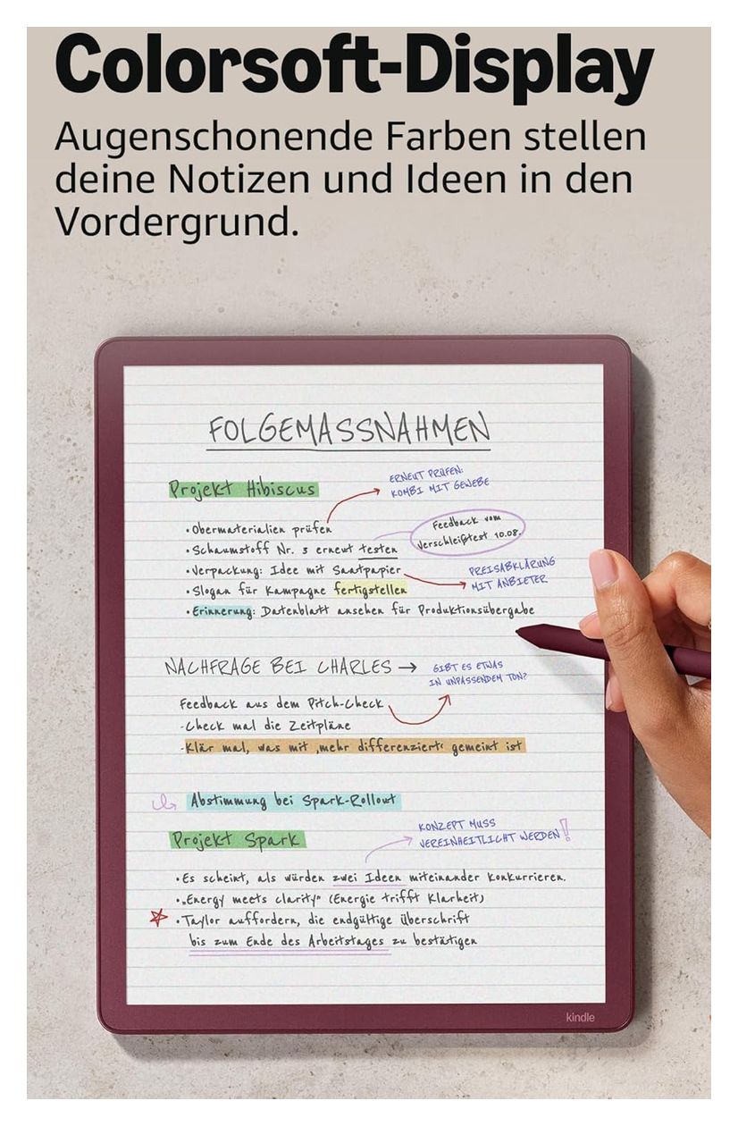 Kindle Scribe Colorsoft E-Reader 27,9 cm (11 Zoll) 64 GB  (Bordeaux) 