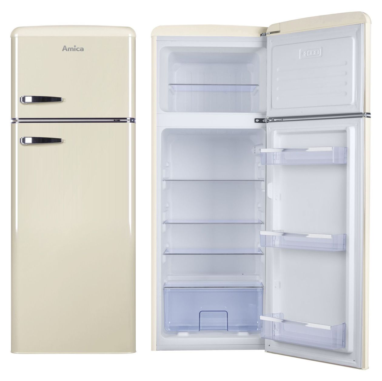 DTR374190B 162 l / 44 l Kühl-Gefrierkombi freistehend 144 kWh Jahr  (Beige) 