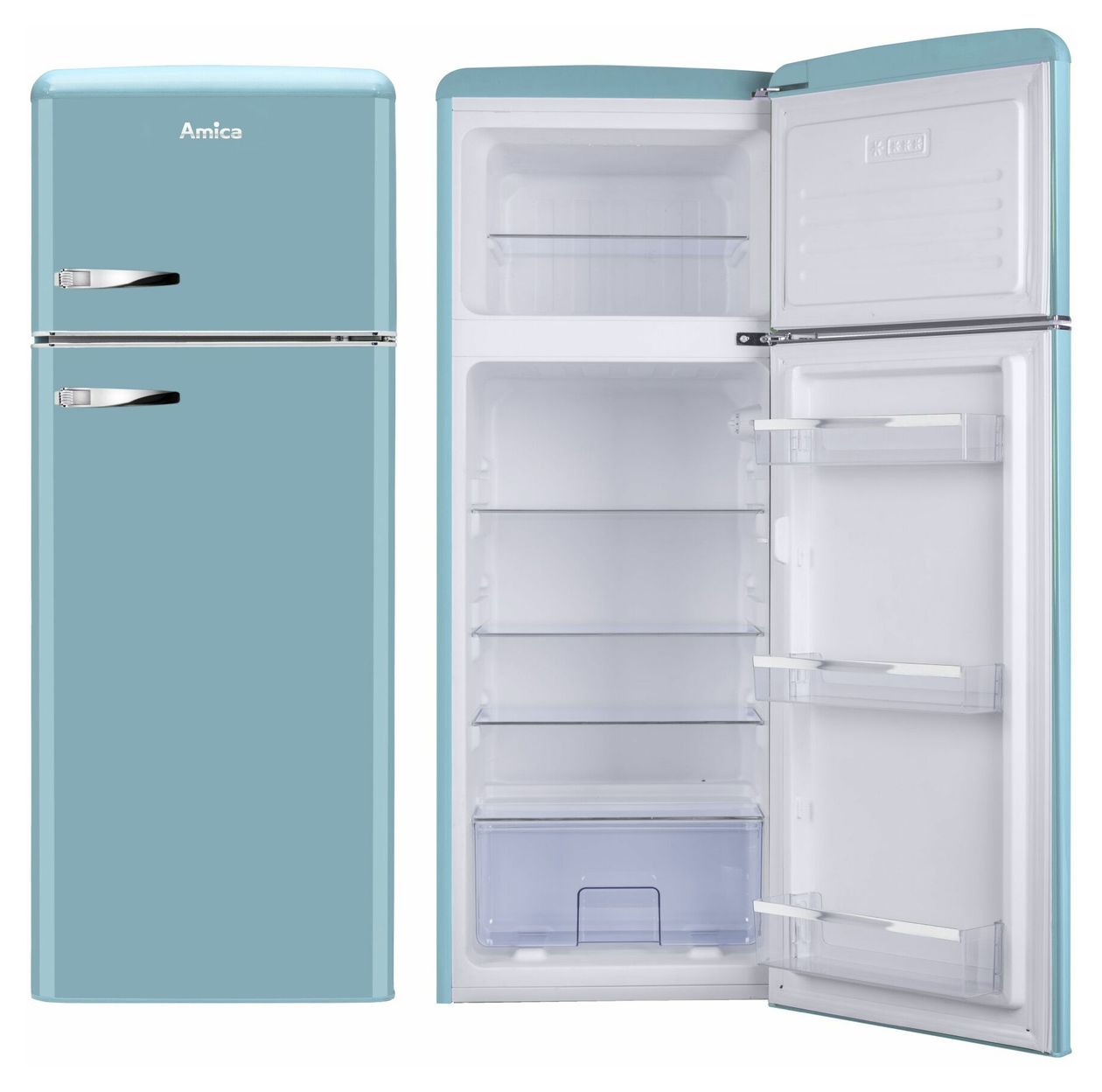 DTR374190T 162 l / 44 l Kühl-Gefrierkombi freistehend 144 kWh Jahr  (Türkis) 