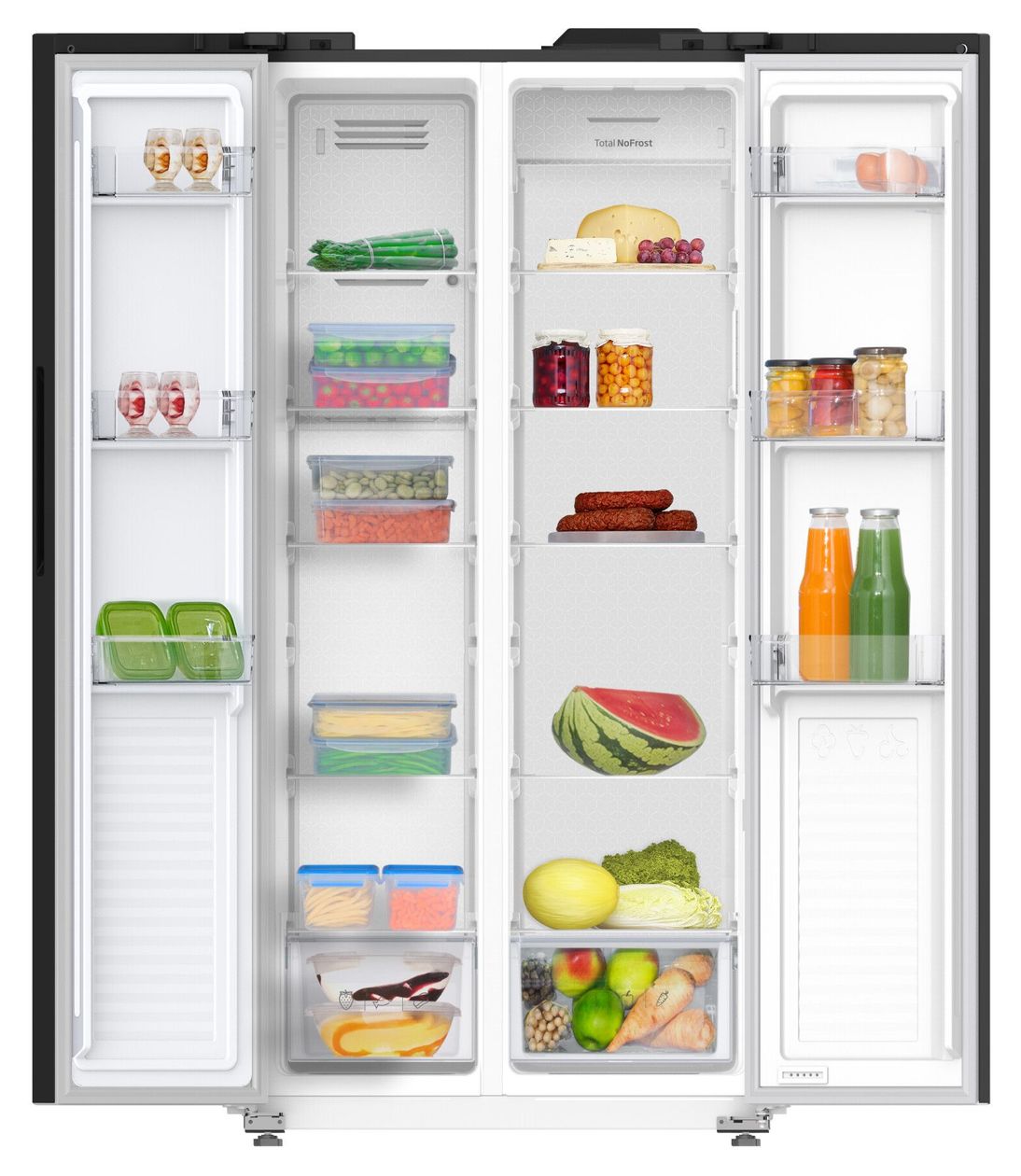 SBSN397100S Side-by-Side Kühl-/ Gefrierkombination 261 l / 169 l 285,07 kWh NoFrost 1763 mm x 839 mm  (Schwarz, Edelstahl) 