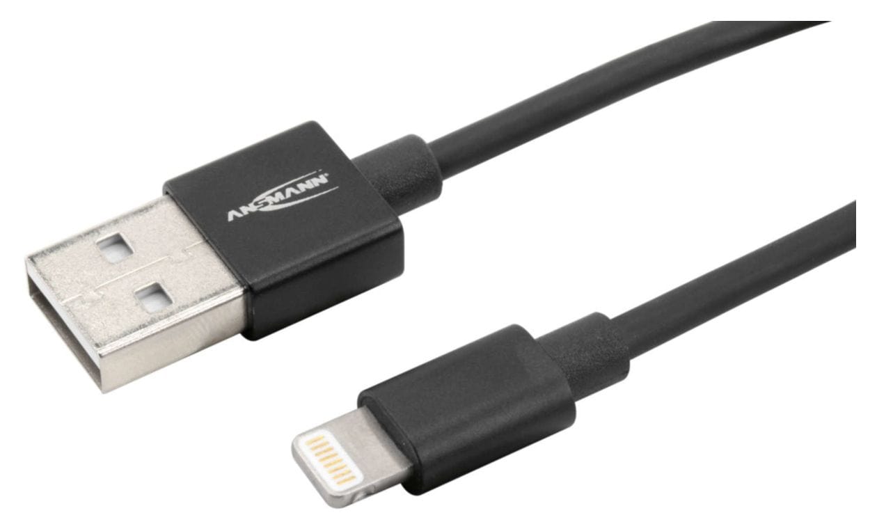 1700-0079 Stecker Lightning auf USB A 2 m  (Schwarz) 