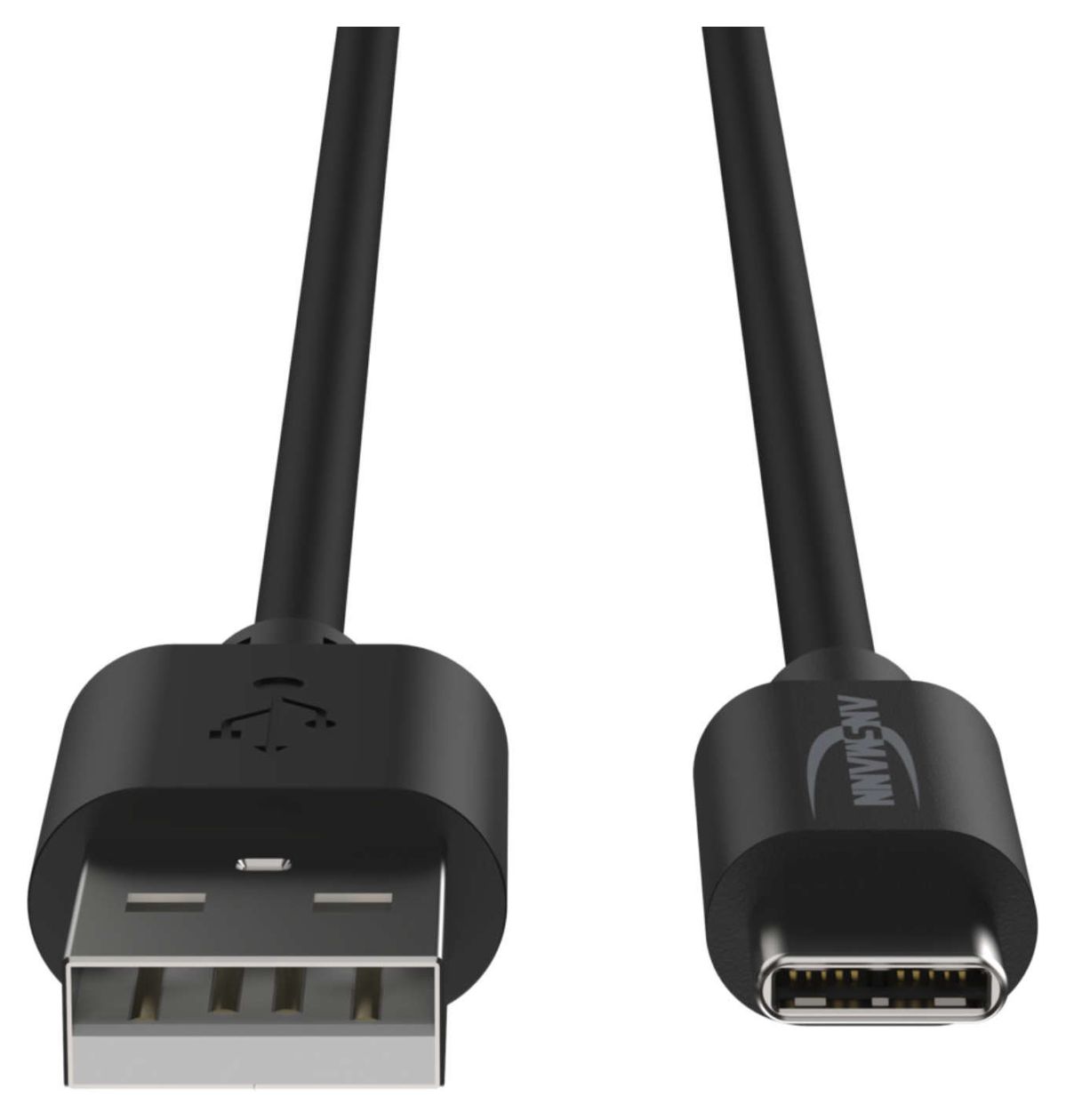 1700-0130 0,48 Gbit/s Stecker Rundkabel USB A auf USB C 1 m  (Schwarz) 