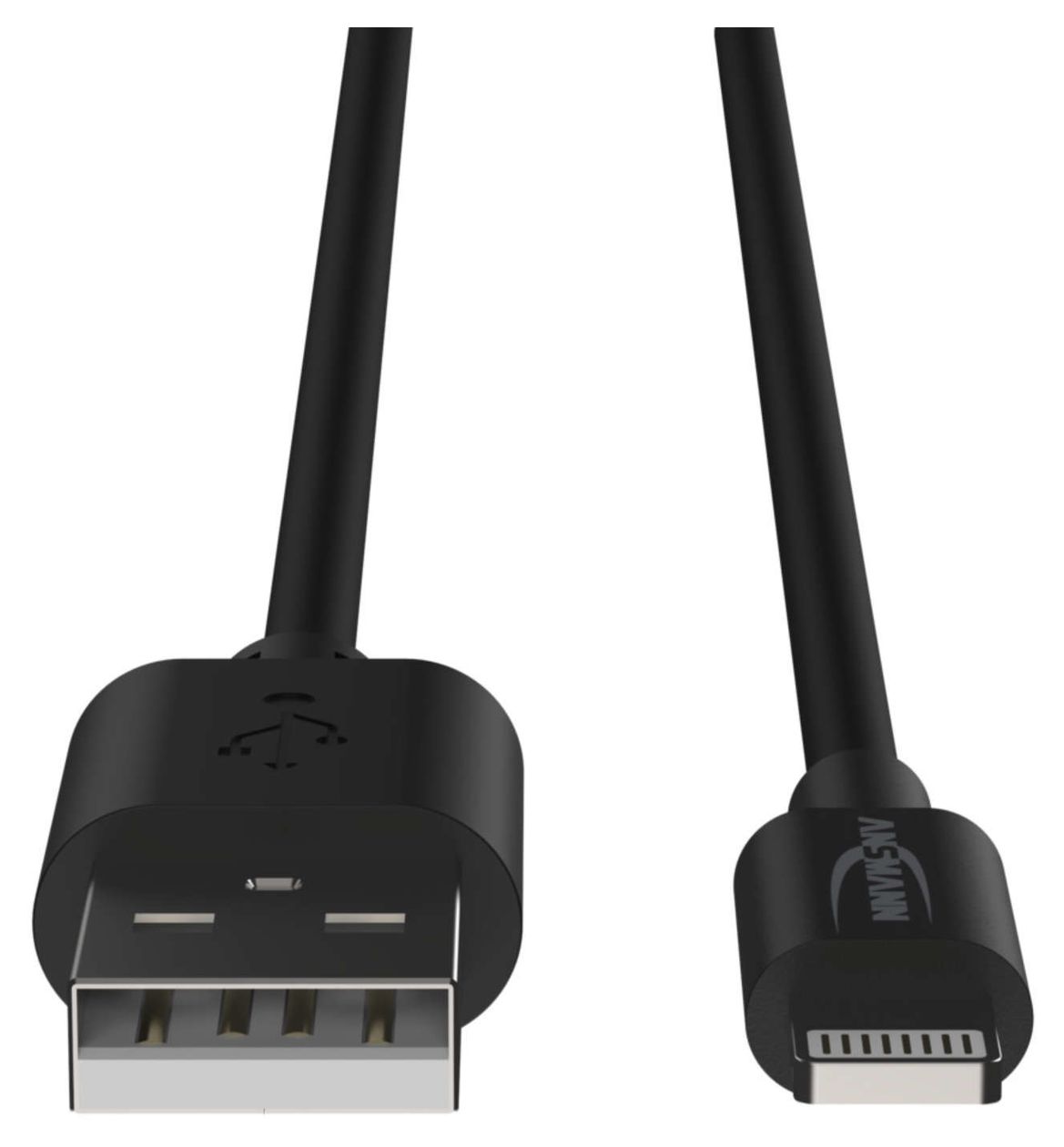 1700-0131 Stecker Rundkabel Lightning auf USB A 1 m  (Schwarz) 