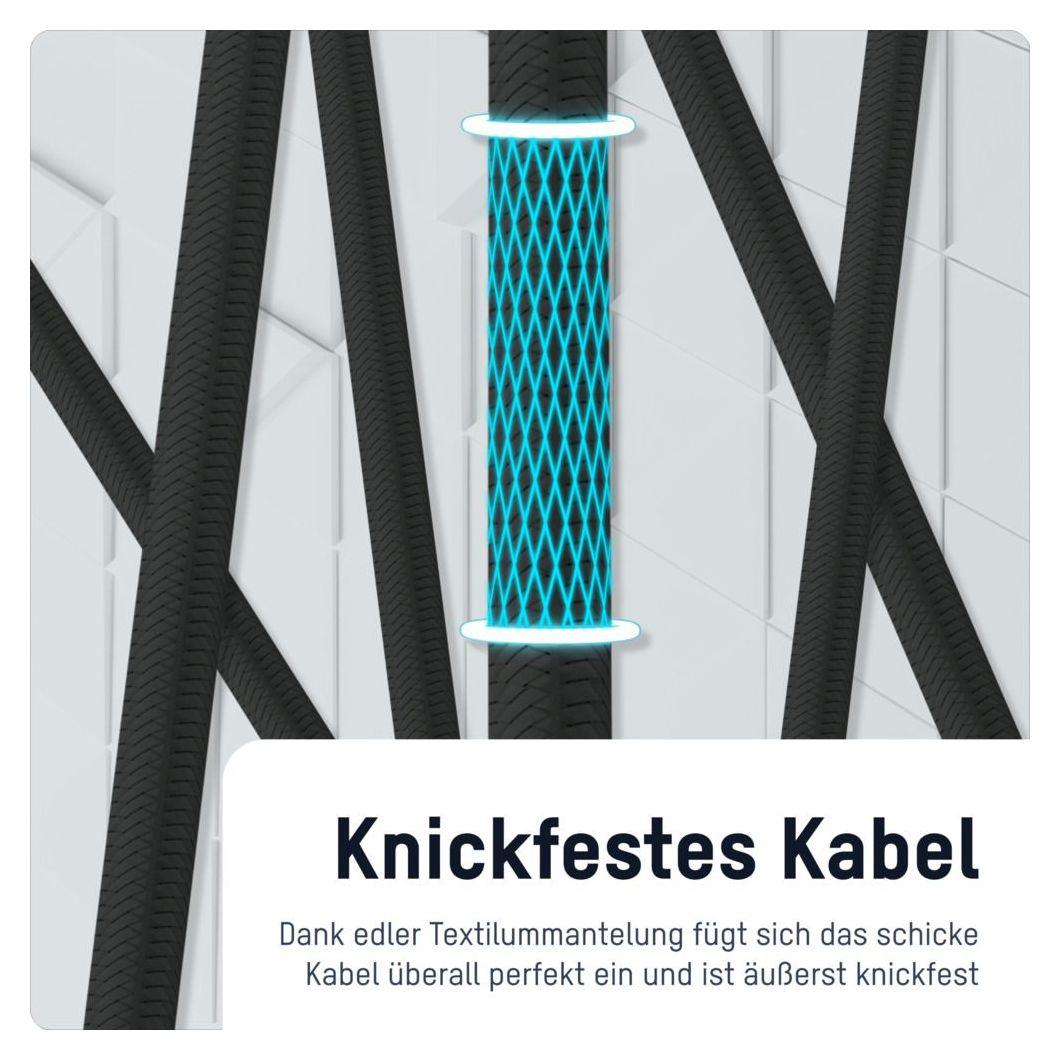 1700-0176 0,48 Gbit/s Rundkabel USB C auf USB C Männlich bis 140 W 1,2 m  (Anthrazit) 
