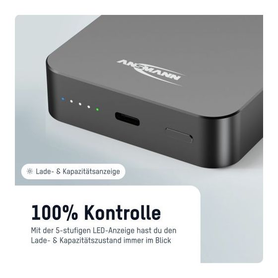 PB115PD 10000 mAh Powerbank USB Typ-C Kabelloses Laden  (Anthrazit) 