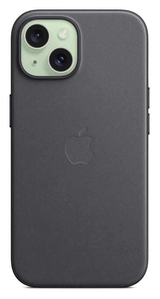 Feingewebe Case mit MagSafe Cover für Apple iPhone 15  (Schwarz) 