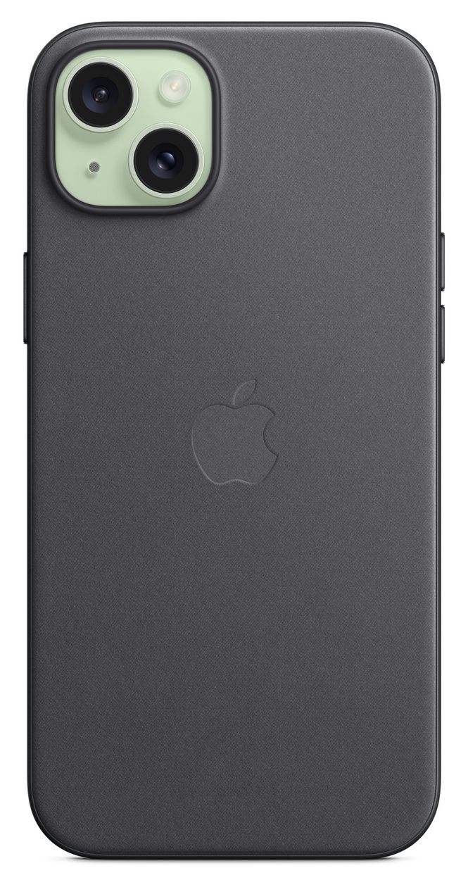 Feingewebe Case mit MagSafe Cover für Apple iPhone 15 Plus  (Schwarz) 