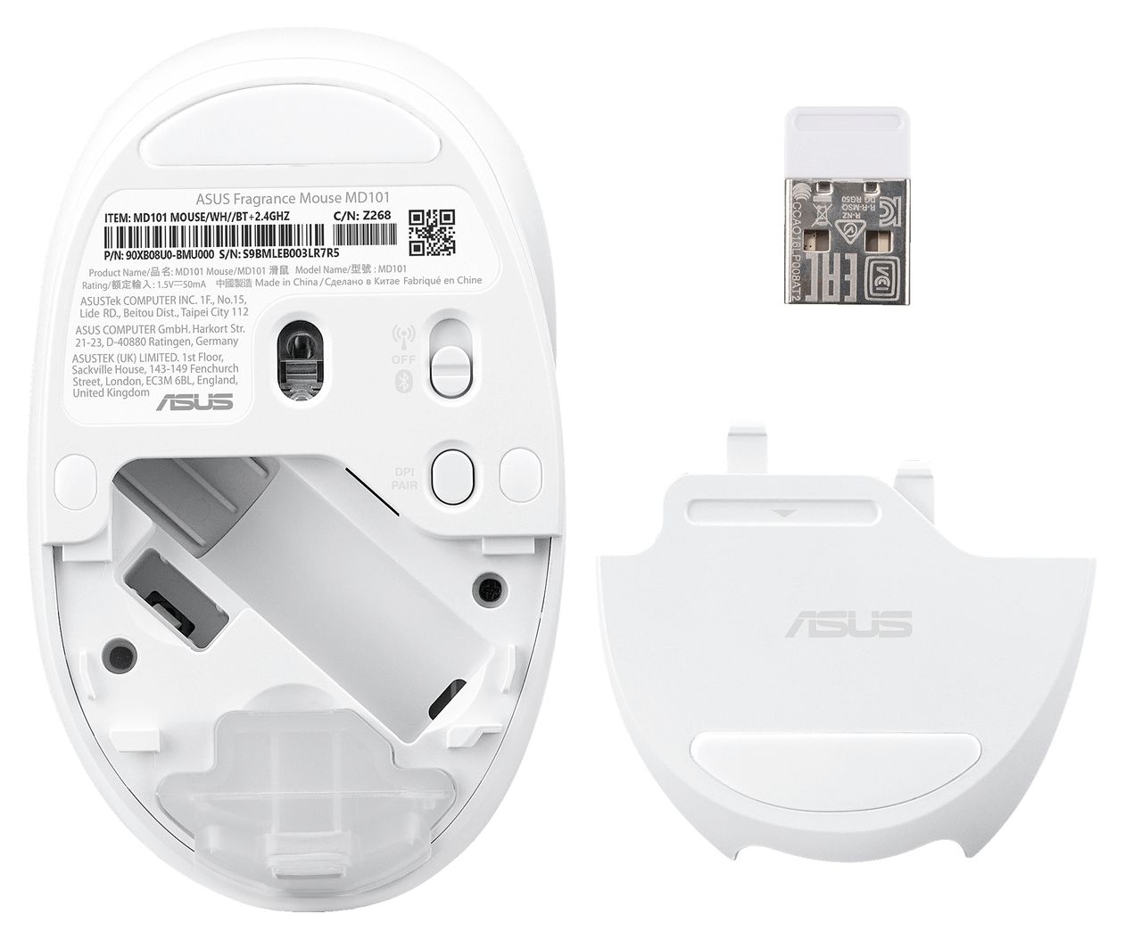 Fragrance Mouse MD101 2400 DPI Haus Maus Optisch  (Weiß) 