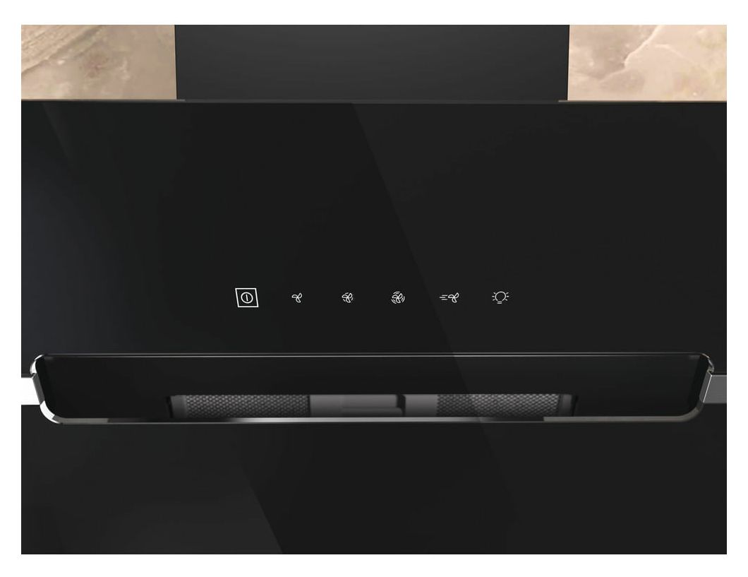 BHVS61FLTDPK Abluft/Umluft Dunstabzugshaube/Esse Wand 60 cm (Schwarz) 