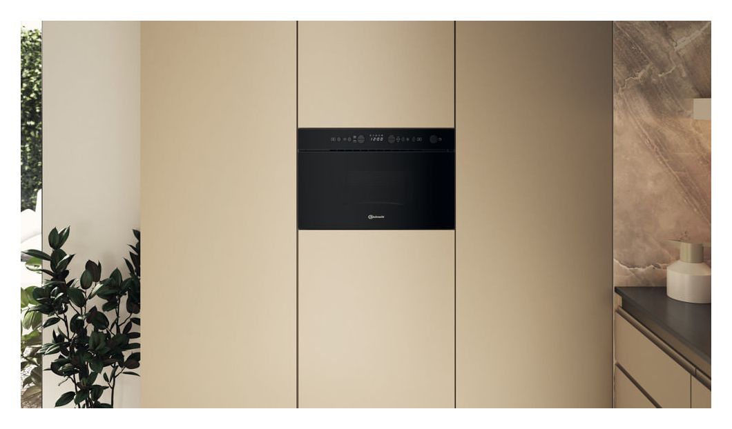 BMN14BK Einbau-Mikrowelle 750 W Größe: mittel 4 Stufen Grill (Schwarz) 