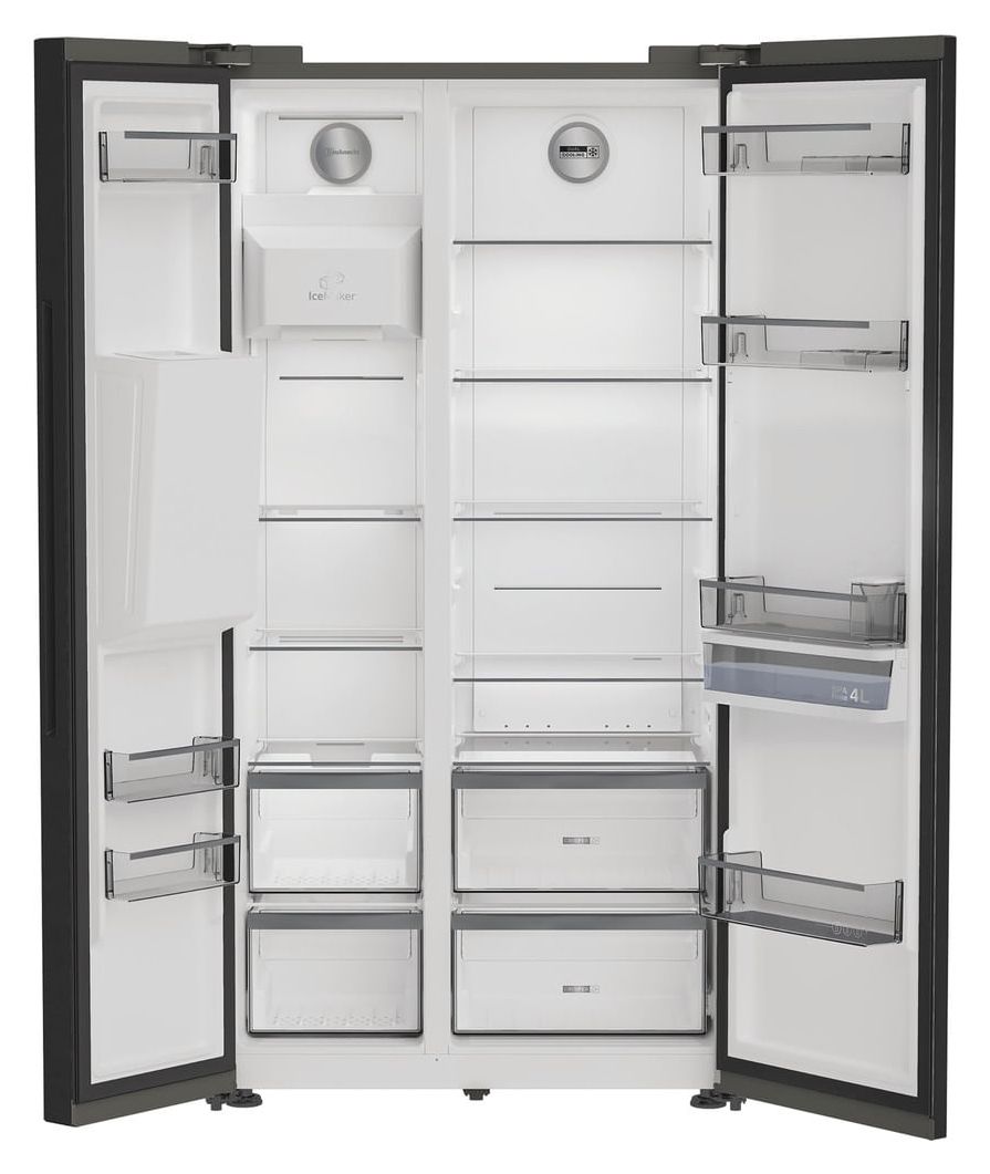SBSIWE90 Side-by-Side Kühl-/ Gefrierkombination 375 l / 203 l 328 kWh NoFrost 1790 mm x 910 mm  (Schwarz) 