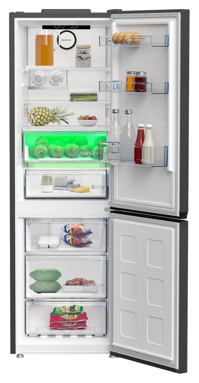 B7RCNE367HG 210 l / 106 l Kühl-Gefrierkombi freistehend NoFrost 136 kWh Jahr  (Grau) 