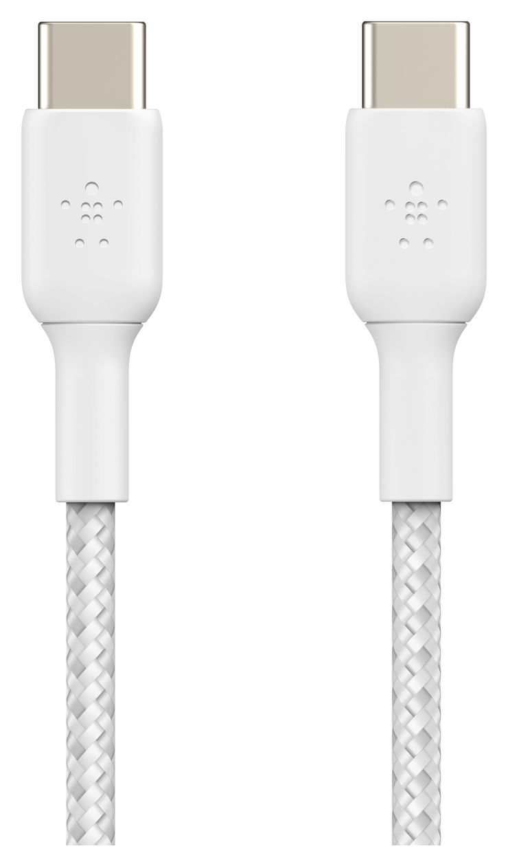 BoostCharge 0,48 Gbit/s Rundkabel USB C auf USB C Männlich bis 60 W 1 m  (Weiß) 