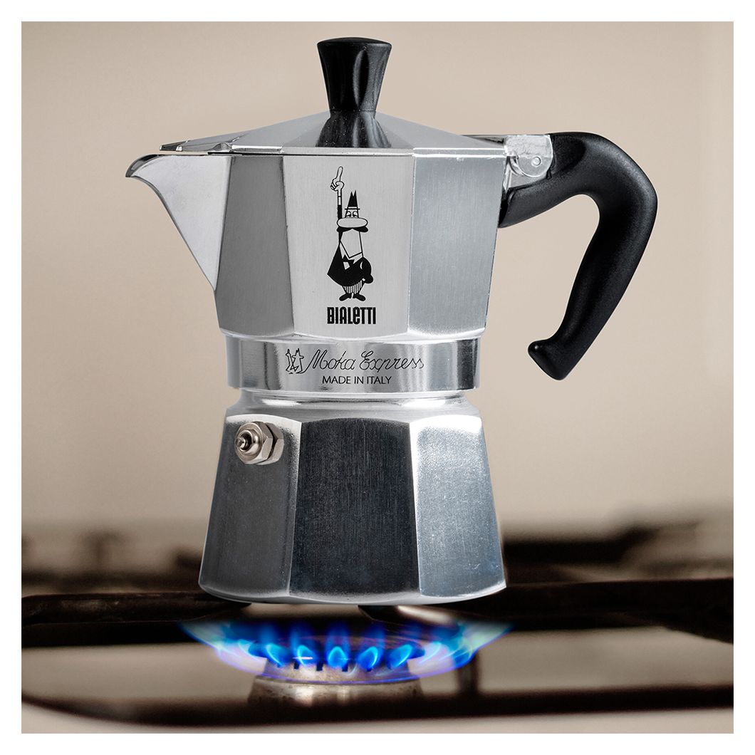 Moka Express Espressokocher 4 Tassen Filterkaffeemaschine  (Aluminium) 