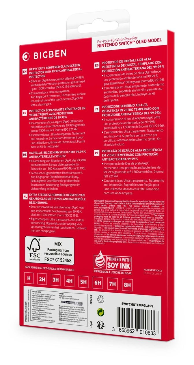 Tempered Glass Screen Protector Nintendo Switch OLED  (Transparent) 