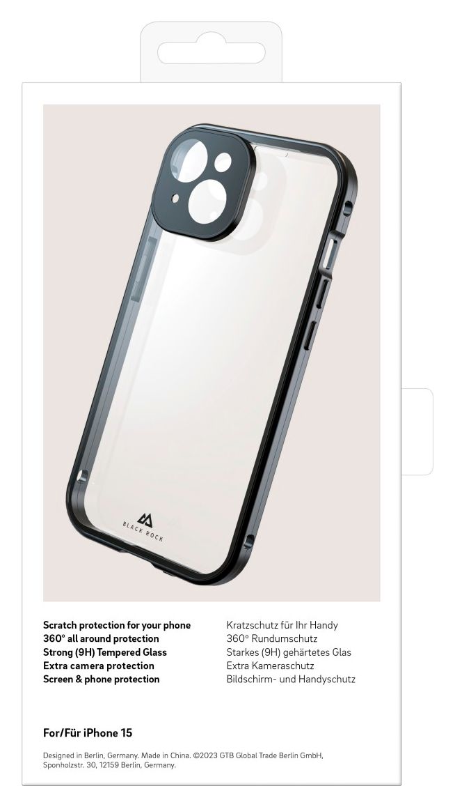 221253 Rückseiten-/Bildschirmschutz Metall, Kunststoff, Gehärtetes Glas 9H für  Apple iPhone 15 Kratzresistent 