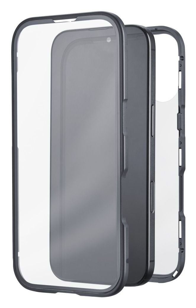 360 Grad Glass Cover für Apple iPhone 17  (Schwarz/Transparent) 