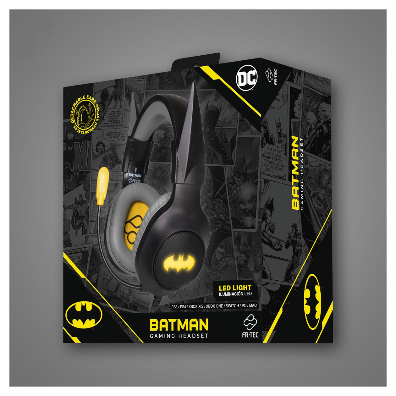DC Batman Knochenschall Kopfhörer Kabelgebunden  (Schwarz, Gelb) 