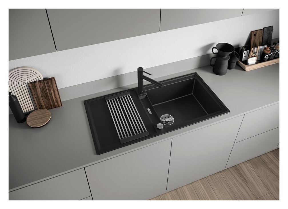 ADIRA XL 6 S Einbauspüle für 60 cm Unterschrank Silgranit 1 Becken  (Schwarz) 