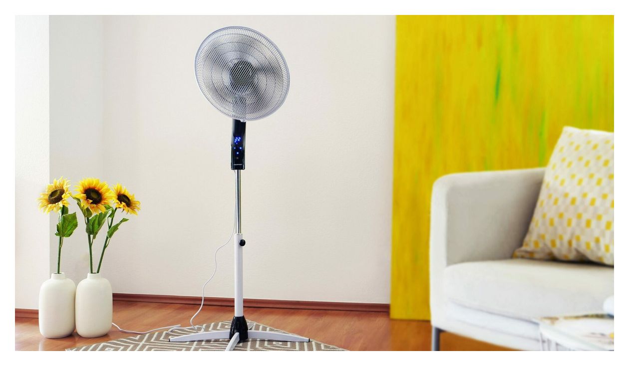 ASF701 Ventilator Stand neigbar 40 dB  (Schwarz, Weiß) 