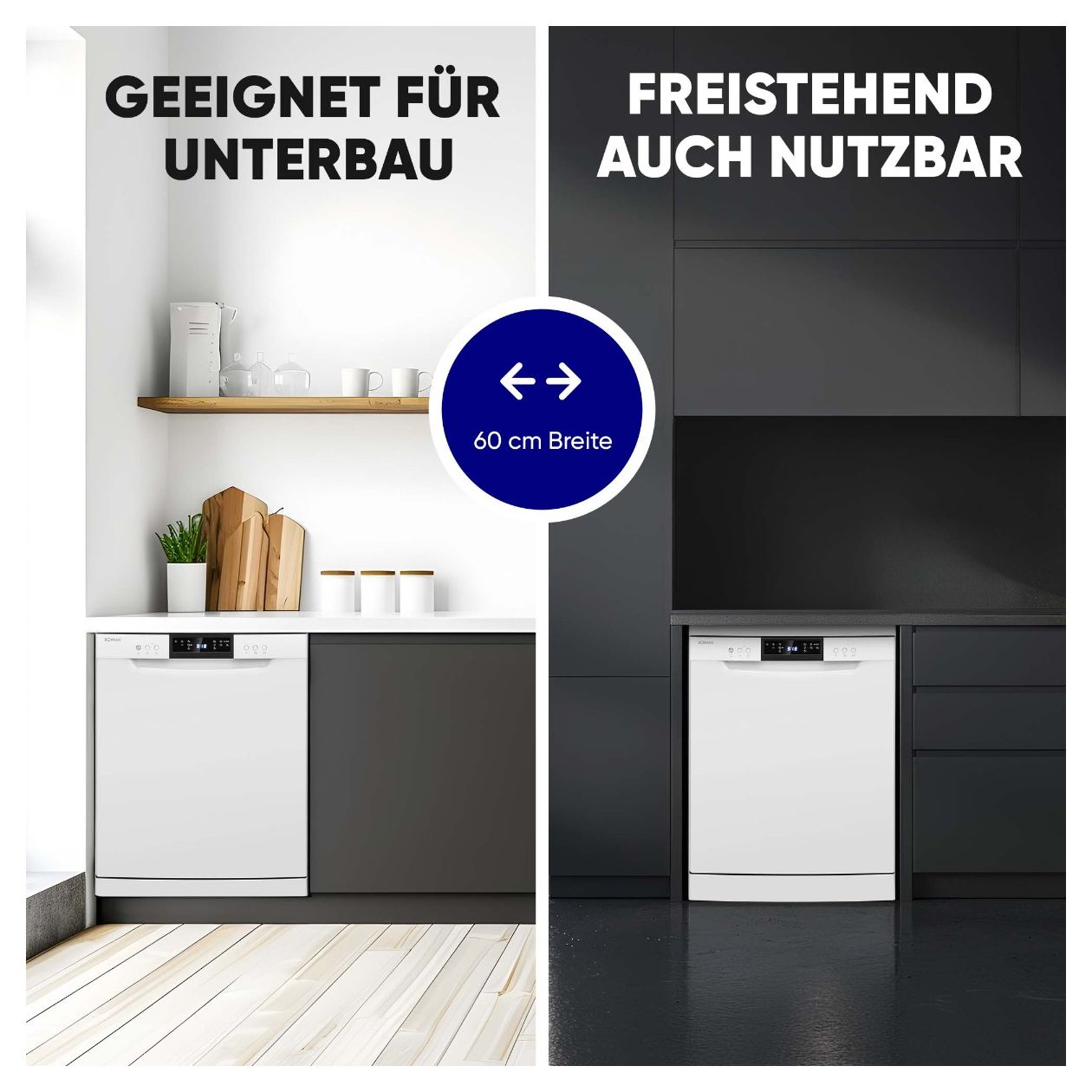 GSP7419 60 cm Geschirrspüler freistehend Leise 14 Maßgedecke 