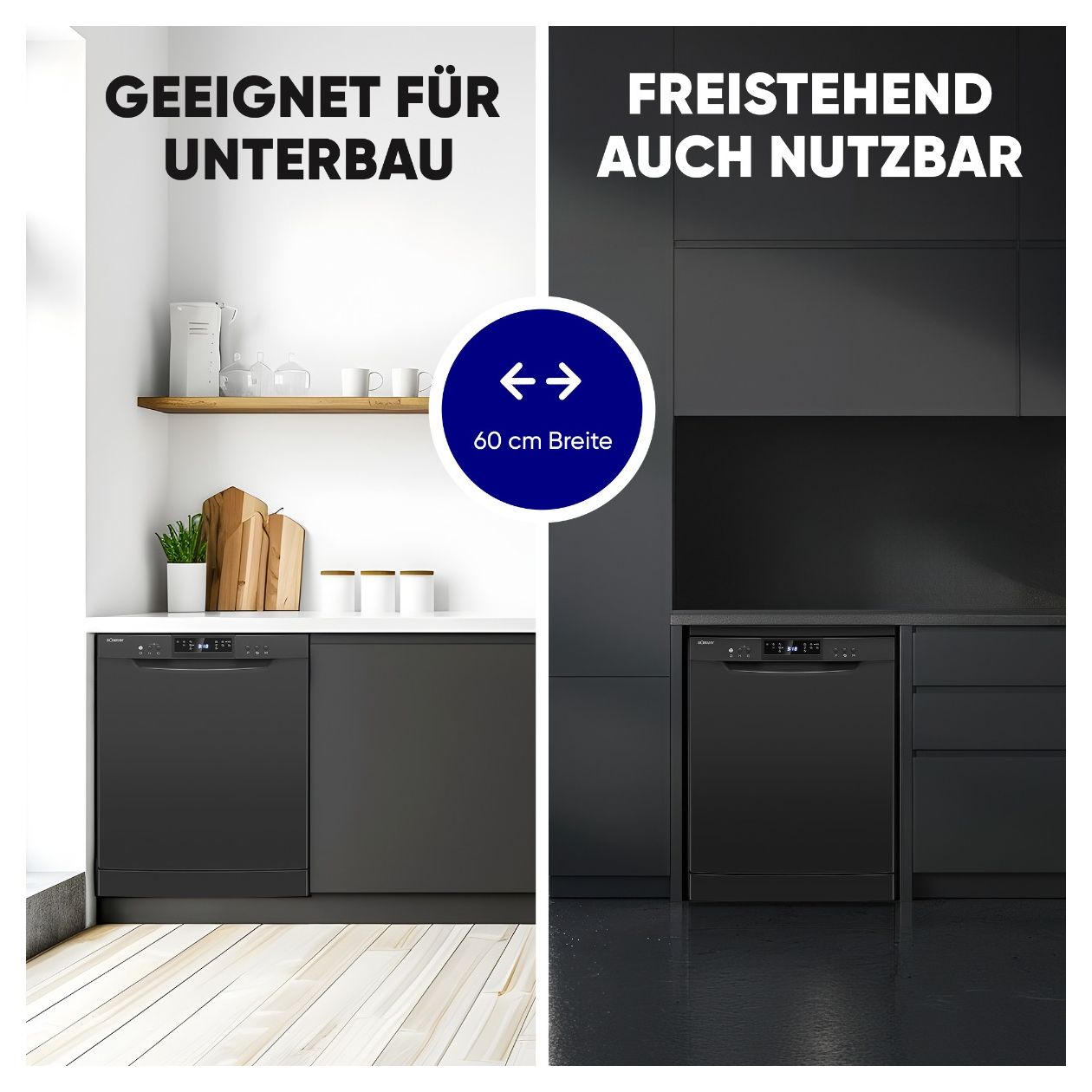 GSP7419 60 cm Geschirrspüler freistehend Leise 14 Maßgedecke 