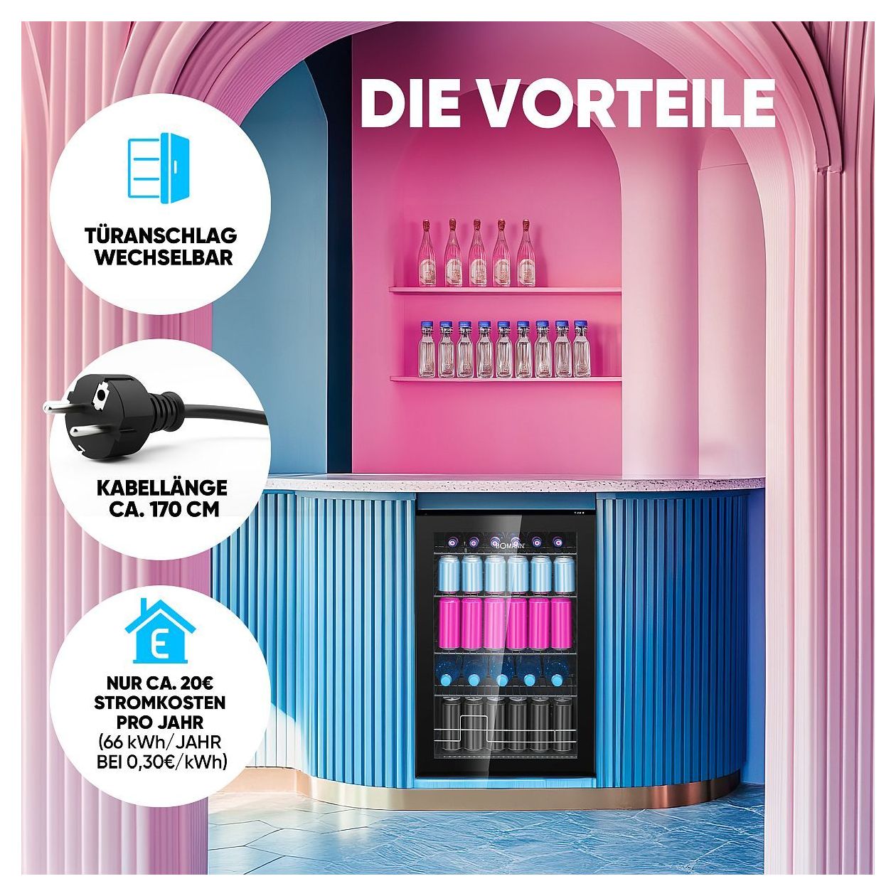 KSG7290 115 l / 115 l Tischkühlschrank EEK: E 66 kWh Jahr  (Schwarz) 
