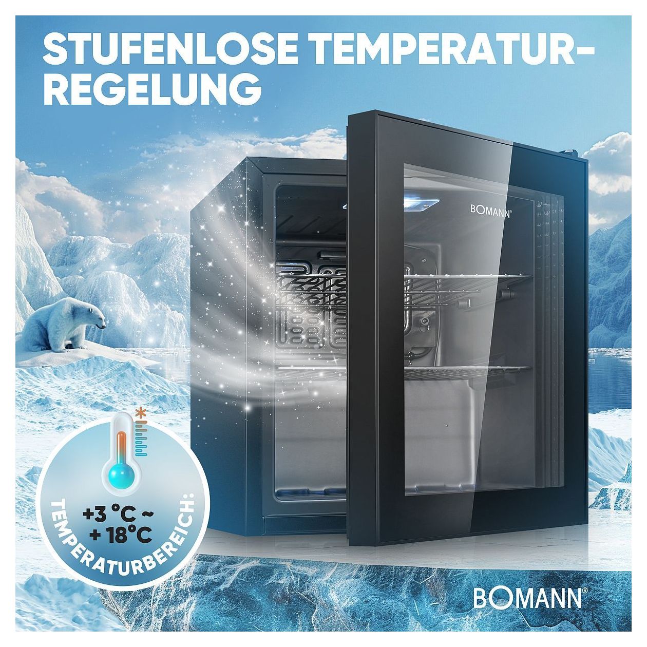 KSG7291 46 l / 46 l Tischkühlschrank EEK: E 66 kWh Jahr  (Schwarz) 